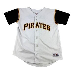Pittsburgh Pirates Jersey Youth Large White MLB Baseball Majestic J. Wilson #2